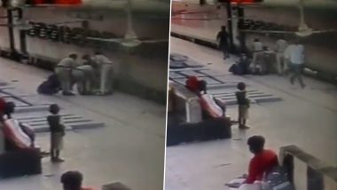 Video: Alert RPF Personnel at Pandit Deen Dayal Upadhyaya Junction Rescues Lady Passenger in Nick of Time As She Slips on Platform While Boarding Moving Train